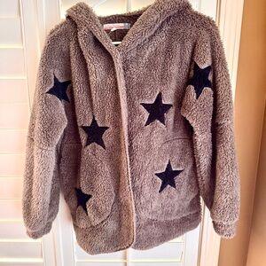 Vintage Havana Girls Star Sherpa Hooded Cape Jacket Big Kid L